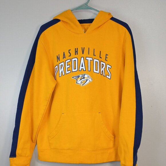 FANATICS NASHVILLE PREDATORS GOLD AND NAVY HOODIE, SIZE MEDIUM, UNISEX - Picture 1 of 5